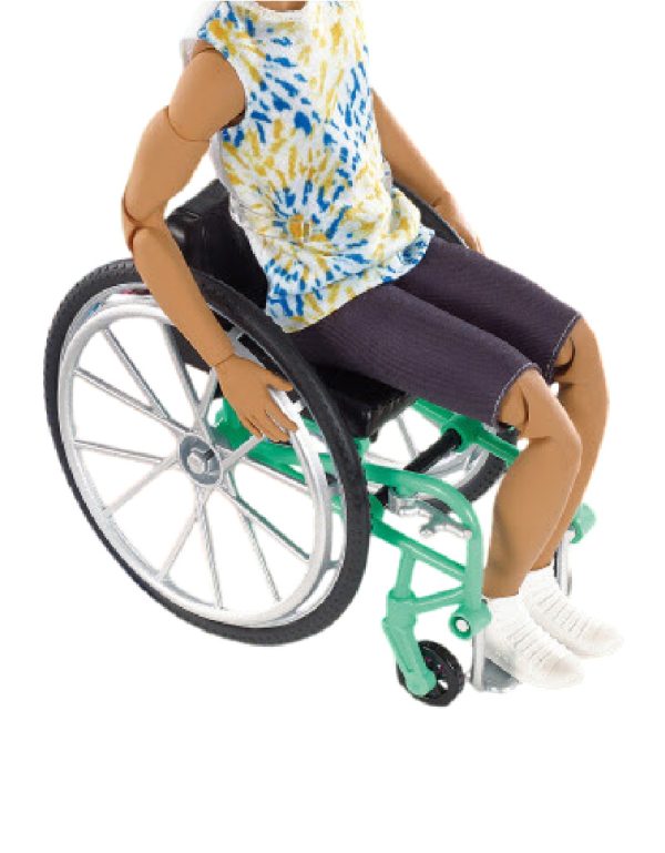 ⁦Barbie Fashionistas Ken Doll with Wheelchair دمية كين من باربي فاشونيستا مع كرسي متحرك⁩ - الصورة ⁦3⁩