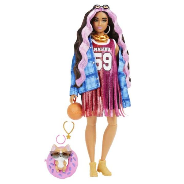 Barbie Extra Doll With Pet Corgi باربي إكسترا مع كلب كورجي الأليف - Image 4