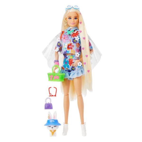 Barbie Extra Doll With Pet Bunny دمية باربي اكسترا مع أرنب أليف - Image 3