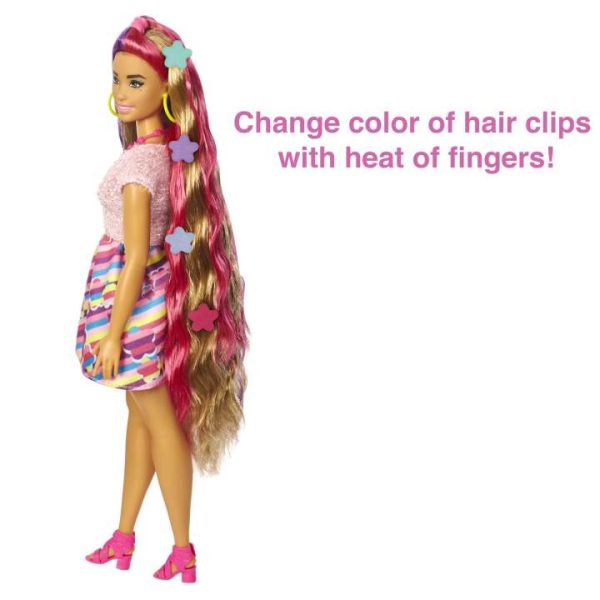 Barbie Totally Hair Flower-themed Doll باربي ذات الشعر الكامل ذات الطابع الزهري - Image 5
