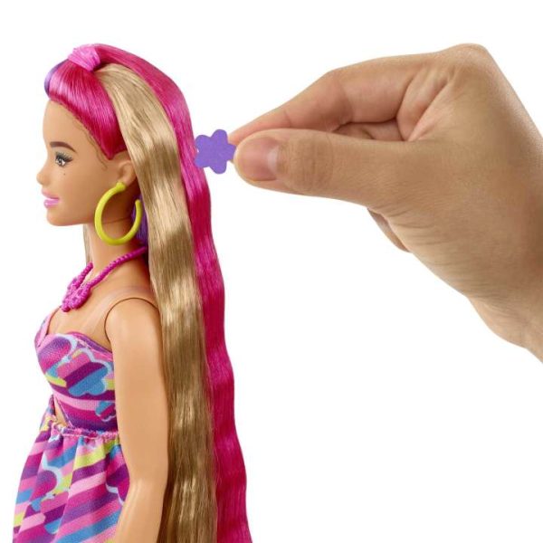 Barbie Totally Hair Flower-themed Doll باربي ذات الشعر الكامل ذات الطابع الزهري - Image 6