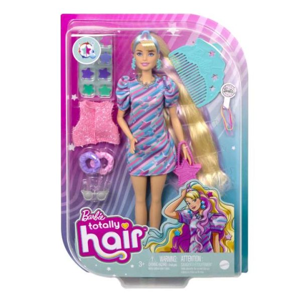Barbie Totally Hair Star-themed Doll باربي ذات الشعر الكامل ذات الطابع النجمي - Image 2
