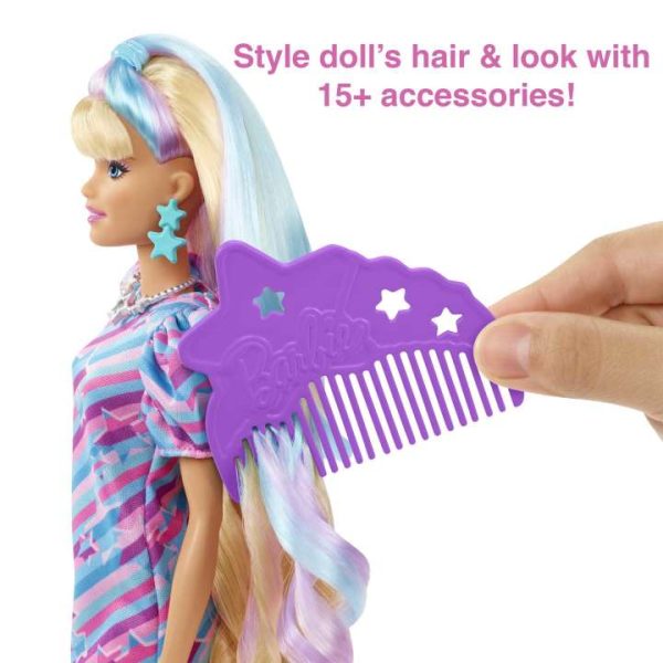 Barbie Totally Hair Star-themed Doll باربي ذات الشعر الكامل ذات الطابع النجمي - Image 3