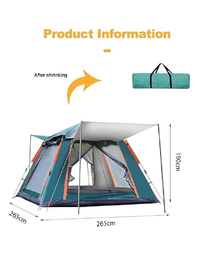 خيمة تخييم أوتوماتيكية ذات سطح مربع - الصورة 2