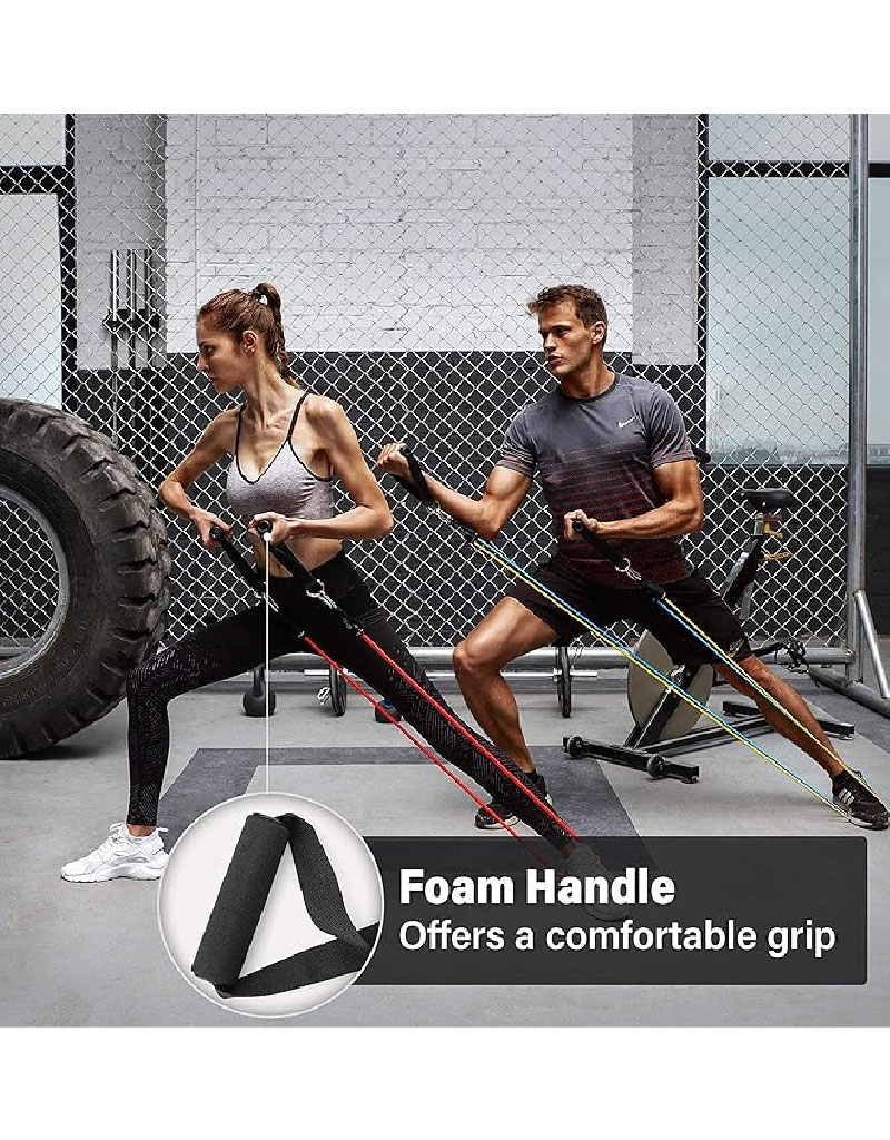 Power Resistance Bands, 5 Rope مجموعة أشرطة وأنابيب المقاومة القوية - الصورة 6