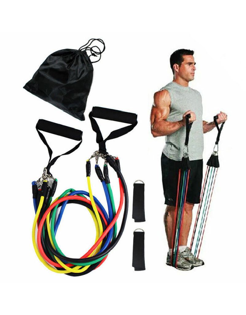 Power Resistance Bands, 5 Rope مجموعة أشرطة وأنابيب المقاومة القوية - الصورة 11