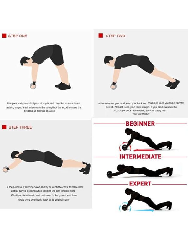 ⁦PORTABLE TRAINER AB ROLLER AND PUSH UP BAR  عجل معدة والبطن وقضيب تمارين الضغط⁩ - الصورة ⁦6⁩