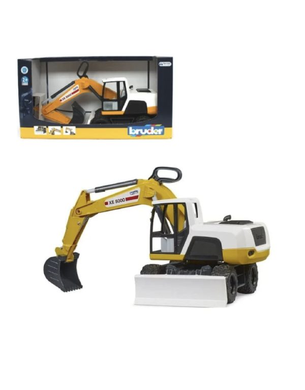 ⁦Bruder Mobile Excavator Yellow/White حفارة برودر متنقلة⁩ - الصورة ⁦8⁩