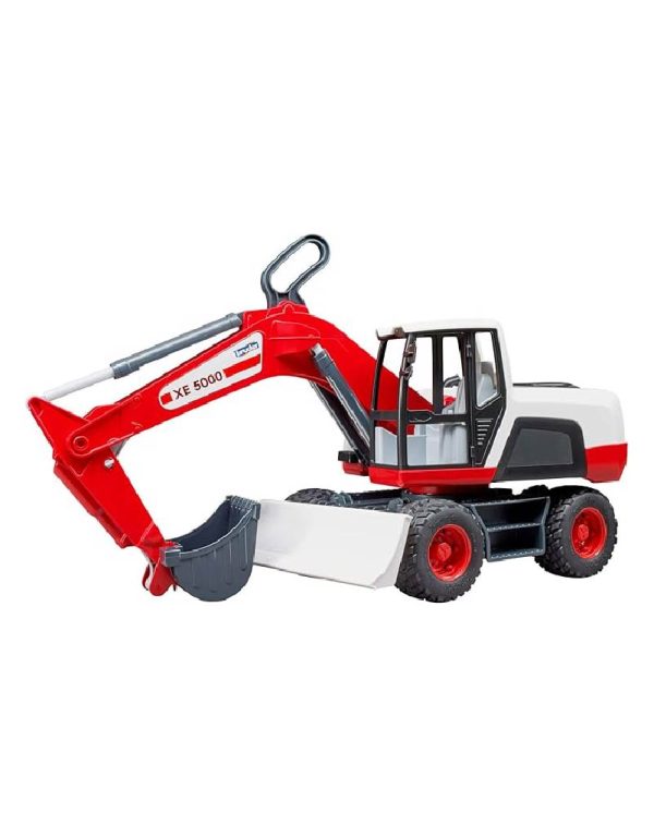 حفارة برودر Bruder Wheeled Excavator Red/White - Image 6