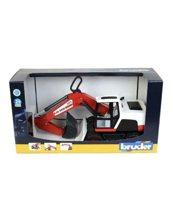 حفارة برودر Bruder Wheeled Excavator Red/White