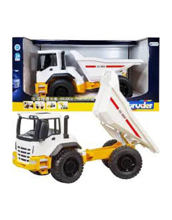 ⁦Bruder Dumper Truck Yellow/White شاحنة برودر قلابة⁩ - الصورة ⁦8⁩